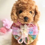 犬和柄チョーカー《雛祭り》　犬用猫用アクセサリー　写真撮影　トリミング　首飾り　ヘッドアクセ　ベビーヘッドドレス　ひな祭り　浴衣