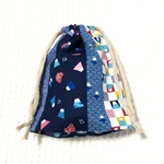 巾着袋 マチ付き☆富士山🗻ボーダー