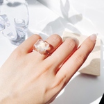 ＊ひんやり氷リング＊ 指輪　アイス　夏　春　冬　冷たい　リアル　金属アレルギー　サージカルステンレス　10号(調整可能)