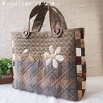 jn9380ja7395様のオーダー品・ボタンがポイント＊シックなアプリケ・チェックのバッグ1６ ＊