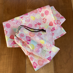 バタフライリボン🎀ピンク★給食セット★お名前タグ付き★給食ナフキン40×60★ランチョンマット　小学校