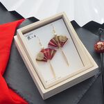 新色登場　＊祝シリーズ／ボルドー（ワインレッド）＊　 上品で高級感のある 祝いの席にピッタリな着物イヤリング