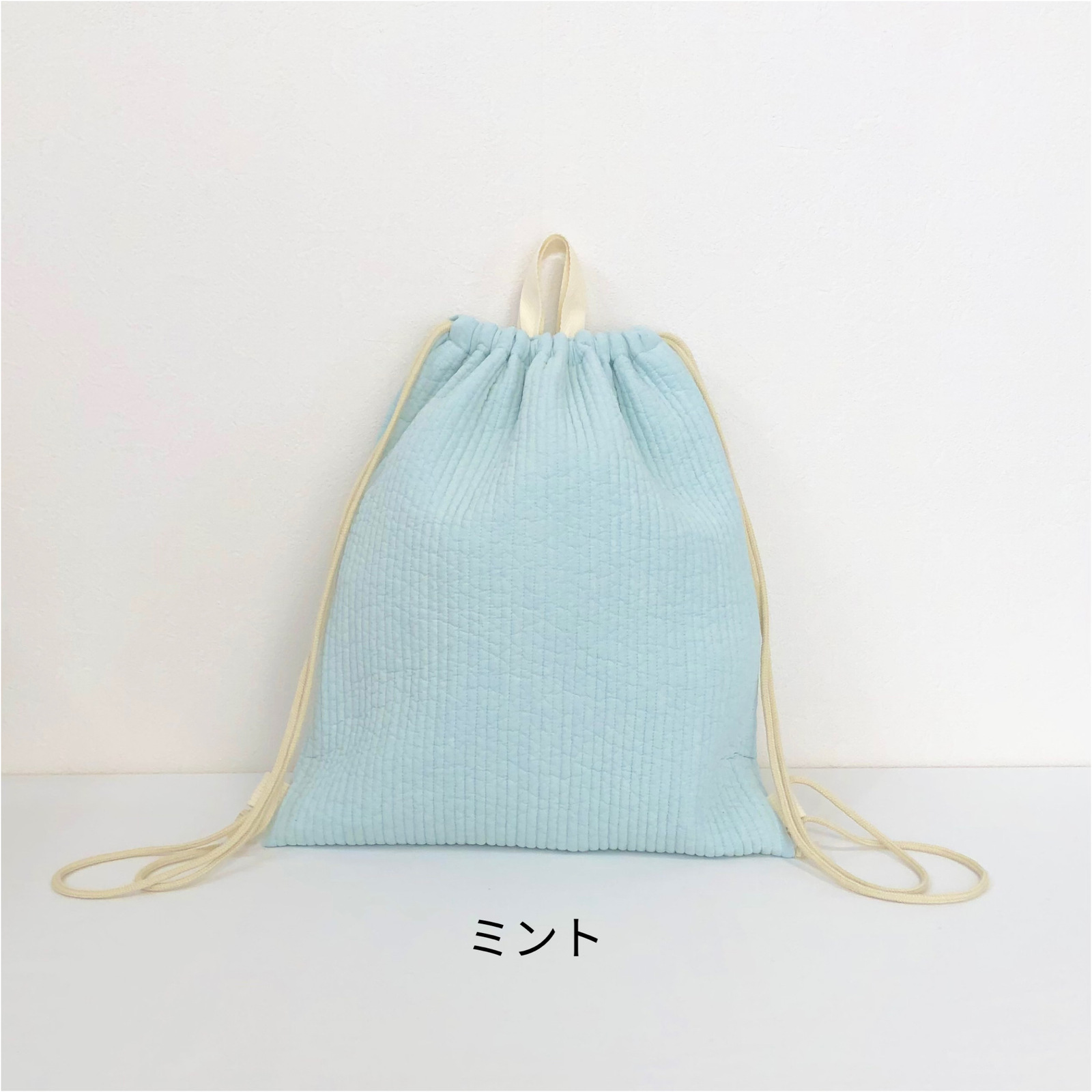 pino♡　上履き袋　ヌビ　キルト　体操着袋　　りぼん　刺繍生地 体操着袋ナップサック ☆ ヌビ キルト - Misha's GALLERY
