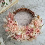 Lune Bonheur＜la brise de printemps＞＊ハーフムーンリース＊三日月リース＊フラワーリース＊春＊プリザーブドフラワー＊花＊ギフト＊結婚祝い＊新築祝い＊母の日＊母の日ギフト