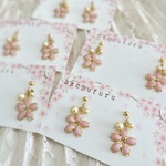 桜とつぶつぶコットンパールのピアス