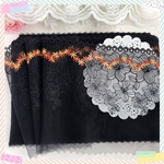 2m ブラック　刺繍　チュールレース　ハンドメイド　生地