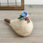 朝顔の麦わら帽子　〜もっふり手乗り文鳥さん〜