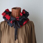 フリルでデコルテを華やかに！　水玉ニットのつけ襟/ストール　  アレンジ自在☆フランシスコ・ザビエルみたいな、その名も「ザビエリ」　【送料無料】 