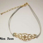 Gold×Gray★大人のシンプル可愛いアンクレット
