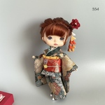 No.334  モンストドール振袖　深緑に辻ヶ花金彩