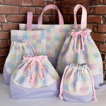 女の子♡パステルカラーのパズル柄/入学グッズ6点セット