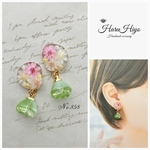 №858 ❁¨̮ スターフラワーのレジンピアス・イヤリング
