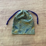 サイズ変更可能です・恐竜(グリーン)の柄の巾着☆縦25×20・給食袋などに・両ひも