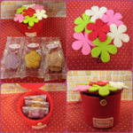 フエルト製お花ケースにお花のクッキー３袋詰め合わせ(^^♪