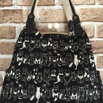ネコさんのがま口バッグ（L）