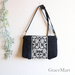 新作刺繍リボンの2wayスマホポシェットB ポシェットでもポーチでも使える便利なアイテム