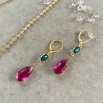 ロンドンブルー&ルベライトピアス