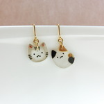 猫ピアス /イヤリング 　とら＆みけ