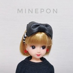 【リカちゃん】リボンカチューシャ（ブラック）