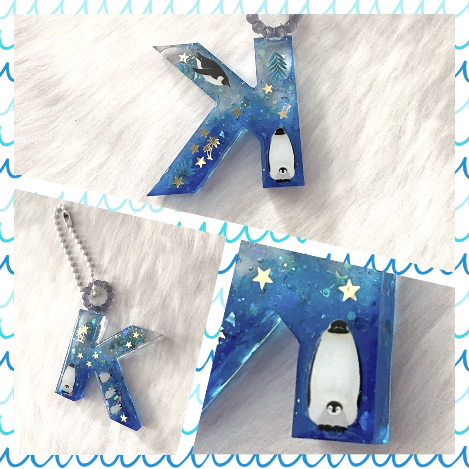 ♡NK♡海のイニシャルキーホルダー 浜辺の夜空 ♡NK♡様専用海のイニシャルキーホルダー 浜辺の夜空 チャーム