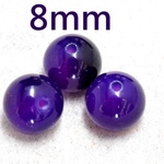 STA-004 水入りパープルアゲート 8mm 約48粒 天然石ビーズ 　ハンドメイド素材　ルース　ばら売り　