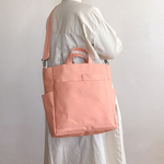 ダブルポケット2wayトート シェルピンク / 8号帆布