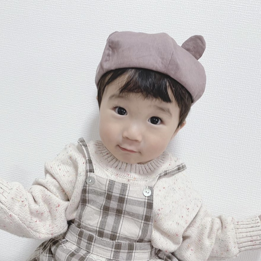 消しゴムはんこNo.89  ちびくまベレー帽 消しゴムはんこNo.89 ちびくまベレー帽