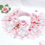 【𝕤𝕡𝕣𝕚𝕟𝕘 ℂ𝕠𝕝𝕝𝕖𝕔𝕥𝕚𝕠𝕟🎀】レースたっぷり🍒ガーリーなベリー&チェリーピンク🍓•*ハート刺繍レース《ロングケープ首輪》