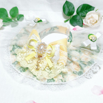 【𝕤𝕡𝕣𝕚𝕟𝕘 ℂ𝕠𝕝𝕝𝕖𝕔𝕥𝕚𝕠𝕟🎀】レースたっぷり可憐なビエライエローローズ🌹🍃ゴールドローズチャーム《newベール付きケープ首輪》