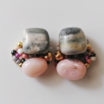 Picasso Jasper + Pink opal + Brass beads+ Glass beads＊