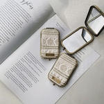 embroidery mirror /インド刺繍リボンのコンパクトミラー