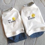 犬服！Msize！ニコちゃん！デニム重ね着