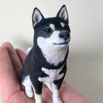 柴犬　黒柴　インテリア雑貨　置物　【ペットのようにいつもそばにいてくれるフィギュア】