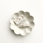 【white color②】インド刺繍リボン mini triangle  pin・square pin