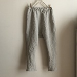 ワッシャー加リネン（フラックス）で作ったサルエルパンツ