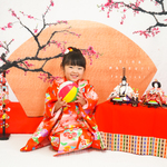 🌸桃の花マット  扇のオルゴール   ひな祭りタペストリー 雛人形 ひな人形 背景布