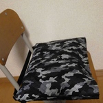 防災頭巾カバー　座布団　用　ゴム替え可　長方形　黒迷彩