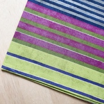 【シーチング50×50】laundry stripe・ライムグレーパープル