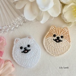 ビーズ刺繍のポメラニアン　※受注制作