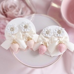 さくら色🌸いちごみるく リボンとお花のピアス/イヤリング