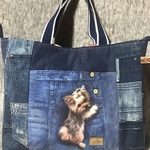 アッシュデザイン　ヨークシャテリア　横マチ付トートバッグ