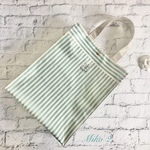 ラミネートA4トートバッグ(裏地無し) ロンドンストライプ柄(アクア)