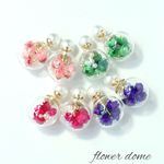 【価格改定！】flower dome ピアス/ガラスドーム