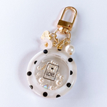 Dot-circle shaker keychain (white)