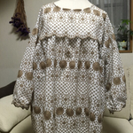 綿100%刺繍レースのチュニック(ベージュ刺繍)