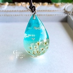 花雫【花咲くアーモンドの木の枝】　ネックレス/ペンダント　雲レジンアクセサリー