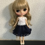 再再販♪ ミディブライス フリルスカート ネイビー