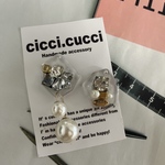 306clear×gold ピアス イヤリング