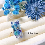 💙お花にゃんこの妖精🧚‍♀️リング💍 フリーサイズ サージカルステンレス 送料無料 レジン ぐで猫