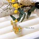 💛お花にゃんこの妖精🧚‍♀️リング💍 フリーサイズ サージカルステンレス 送料無料 レジン ぐで猫